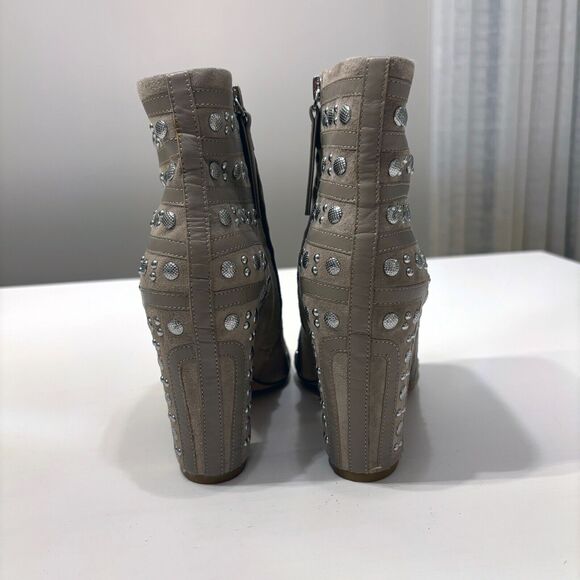 Rebecca Minkoff Mila Runway Gray‎ Leather Studded Booties US Size 7.5 M - Picture 6 of 11